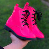 Combat boots neon pink