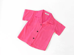 Short Sleeve Button up Top (Pink)