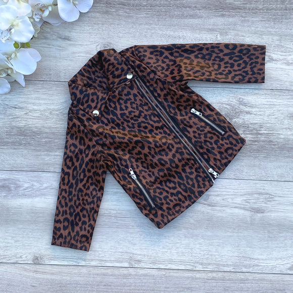 Leopard Faux Leather Jacket