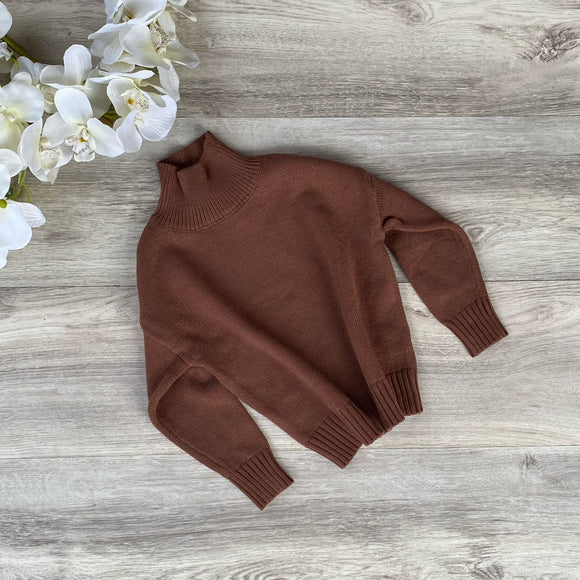 Mayra Turtleneck Sweater (Brown)
