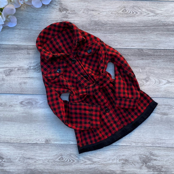 Red/Black oversized flannel top