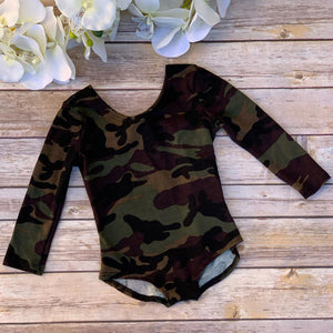 Long sleeve camouflage bodysuit
