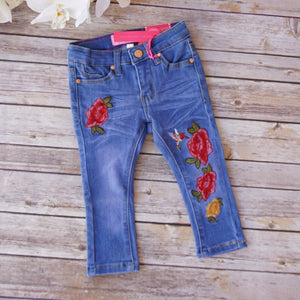 Toddler Rose embroidery Jeans
