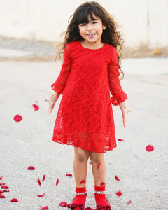 Glam red lace dress